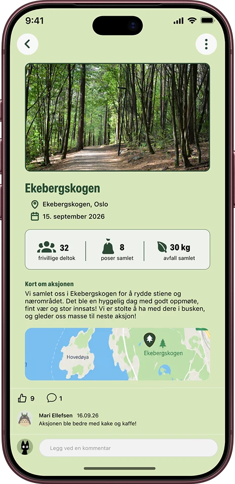Resultat fra ryddeaksjonen i Ekebergskogen