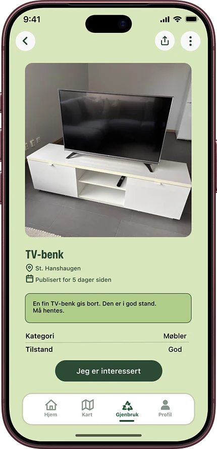 En TV-benk som gis bort