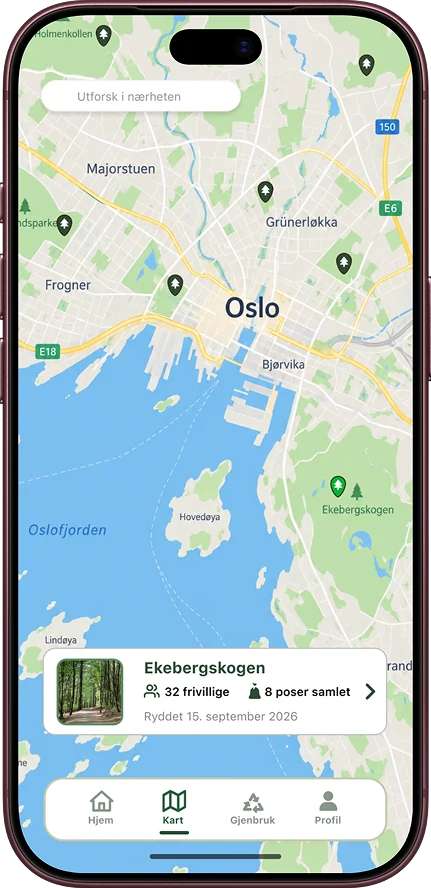 Kart over ryddeaksjoner i Oslo