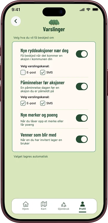 Innstillinger for varslinger