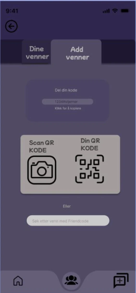 Legg til venn med QR-kode eller friendcode